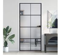 vidaXL Porte intérieure mince noire 93x201,5 cm verre trempé & aluminium