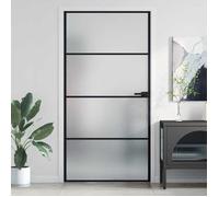 vidaXL Porte intérieure mince noire 102,5x201,5 cm verre trempé & aluminium
