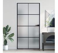 vidaXL Porte intérieure mince noir verre trempé aluminium 155131