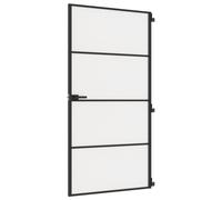 vidaXL Porte intérieure mince noire 102,5x201,5 cm verre trempé & aluminium