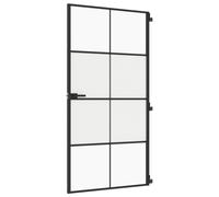 vidaXL Porte intérieure mince noire 102,5x201,5 cm verre trempé & aluminium