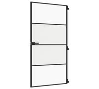 vidaXL Porte intérieure mince noire 102,5x201,5 cm verre trempé & aluminium