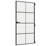 vidaXL Porte intérieure mince noire 102,5x201,5 cm verre trempé & aluminium