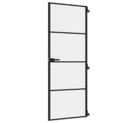 vidaXL Porte intérieure mince noire 76x201,5 cm verre trempé et aluminium