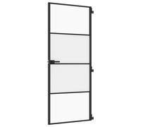 vidaXL Porte intérieure mince noire 83x201,5 cm verre trempé & aluminium