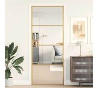 vidaXL Porte intérieure mince Golden verre trempé et aluminium 83x201,5 cm Doré