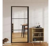 vidaXL Porte intérieure vitrée en verre ESG et aluminium 102,5x201,5 cm Noir