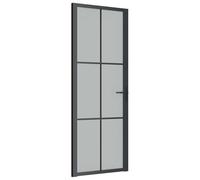 vidaXL Porte intérieure 76x201,5 cm noir verre dépoli et aluminium