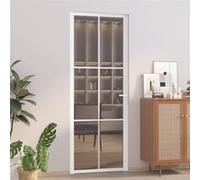 vidaXL Porte intérieure 76x201,5 cm Blanc Verre ESG et aluminium