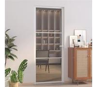 vidaXL Porte intérieure 83x201,5 cm Blanc Verre ESG et Aluminium