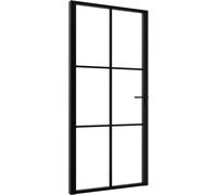 vidaXL Porte intérieure verre ESG et aluminium 102,5x201,5 cm noir