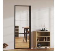 vidaXL Porte intérieure en verre ESG et aluminium 76x201,5 cm Noir