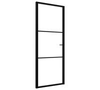 vidaXL Porte intérieure Verre ESG et aluminium 76x201,5 cm Noir