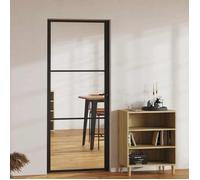 vidaXL Porte intérieure verre ESG et aluminium 83x201,5 cm noir
