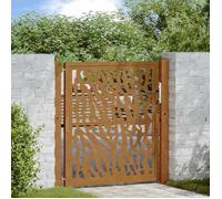 vidaXL Porte Jardin Acier résistant aux intempéries Conception tracés, Porte de clôture, Porte extérieure, Porte en métal, Porte de sécurité