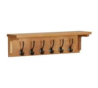 Vidaxl Porte-Manteau 60x16x16 Cm Bois De Chêne Massif Multicolore