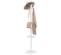 vidaXL Porte-manteau avec porte-parapluie blanc fer enduit de poudre