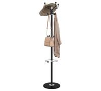 vidaXL Porte-manteau avec porte-parapluie noir fer enduit de poudre