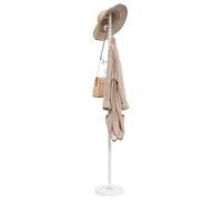 vidaXL Porte-manteau, Porte-vêtements sur Pied, Cintre avec Patère, Portant à Vêtements Couloir Salon Chambre, Moderne, Blanc 176 cm Fer Enduit de Poudre