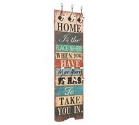 vidaXL Porte-manteau mural avec 6 crochets 120 x 40 cm "HOME IS"