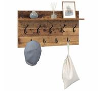 vidaXL Porte-manteau mural avec étagère Bois ancien 80 x 40 x 12 cm, Hall, porte-manteau moderne, solution de rangement mural, organisateur d'entrée, crochets déco pour la maison