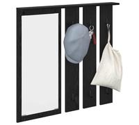 vidaXL Porte-manteau mural avec étagère Chêne noir 84 x 10 x 80 cm, Hallway, Porte-Manteau Moderne, Rangement Mural, Organisateur Rectangulaire, Gain de Place, Unité d'Entrée