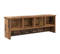 vidaXL Porte-manteau mural avec étagère Montage mural avec stockage Bois ancien 75 x 16 x 26 cm