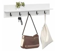 vidaXL Porte-Manteau Mural Blanc 80 x 10,5 x 18 cm Bois d'ingénierie, Support Manteaux Tendance, Rangement Mural Pratique, Style Épuré pour Votre Hall, Accroche Éfficace