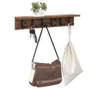 vidaXL Porte-Manteau Mural Bois Ancien 60 x 10,5 x 10,5 cm, Rangement Hall, Support Mural Moderne pour Manteaux, Organisateur Pratique, Design Compact pour Gagner de la Place
