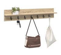 vidaXL Porte-manteau mural Chêne Sonoma 100 x 10,5 x 18 cm, Support Manteaux Tendance, Rangement Mural Pratique, Style Épuré pour votre Hall, Accroche Éfficace