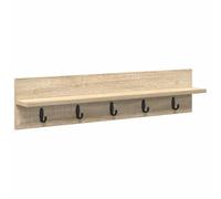 vidaXL Porte-manteau mural Chêne Sonoma 80 x 10,5 x 18 cm, Support Manteaux Tendance, Rangement Mural Pratique, Style Épuré pour votre Hall, Accroche Éfficace