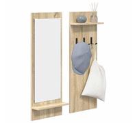 vidaXL Porte-Manteau Mural avec étagère Chêne Sonoma 70 x 10 x 90 cm, Étagère de Couloir, Porte-Manteau Moderne, Rangement Mural, Organisateur d'entrée, Contemporain, Vertical