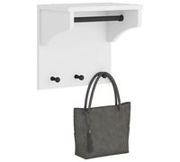 vidaXL Porte-manteau mural SANDNES blanc 43x30x42 cm bois massif pin