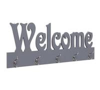 vidaXL Porte-manteau mural WELCOME Gris 74x29,5 cm