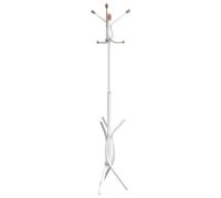 vidaXL Porte-Manteau, Porte-vêtements sur Pied, Cintre avec Patère, Portant à Vêtements Couloir Salon Chambre, Moderne, Blanc 176 cm Fer Enduit de Poudre
