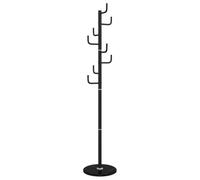 vidaXL Porte-manteau, Porte-vêtements sur Pied, Cintre avec Patère, Portant à Vêtements Couloir Salon Chambre, Moderne, Noir 183 cm Fer Enduit de Poudre