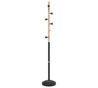 vidaXL Porte-manteau, Porte-vêtements sur Pied, Cintre avec Patère, Portant à Vêtements Couloir Salon Chambre, Moderne, Noir 177 cm Fer Enduit de Poudre