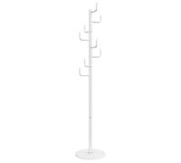 vidaXL Porte-manteau, Porte-vêtements sur Pied, Cintre avec Patère, Portant à Vêtements Couloir Salon Chambre, Moderne, Blanc 183 cm Fer Enduit de Poudre