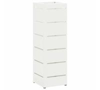 vidaXL Stand de Parapluie de Pluie Blanc 15,5 x 15,5 x 49 cm Acier, Support de Salon, rectangulaire, Design Moderne, Solide, Organisateur d'entrée, Rack en Acier Compact