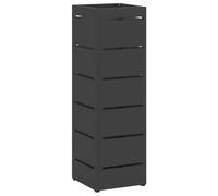 vidaXL Porte-Parapluie avec Stockage Noir 15,5 x 15,5 x 49 cm Métal, Meuble Moderne pour Salon, Design rectangulaire, Rangement Solide, Organiseur Polyvalent pour l'entrée