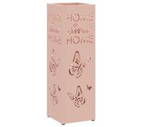 vidaXL Porte-Parapluie avec Stockage Rose 15,5 x 15,5 x 49 cm Métal, Meuble Moderne pour Salon, Design rectangulaire, Rangement Solide, Organiseur Polyvalent pour l'entrée