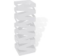 Porte-parapluies carré en acier blanc 48,5 cm avec plateau amovible et support de rangement
