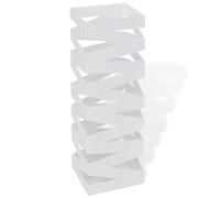 vidaXL Porte-parapluies carré en acier blanc 48,5 cm - plateau amovible et support de rangement