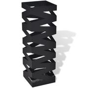 vidaXL Porte-parapluie carré Acier 48,5 cm Noir