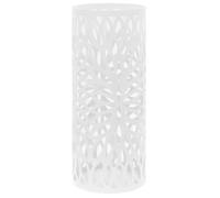 vidaXL Porte-parapluie Design de feuilles Acier blanc Bac d'égouttage amovible
