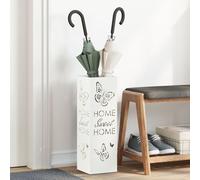vidaXL Porte-parapluies Blanc Métal Moyen Motifs décoratifs