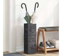 vidaXL Porte-parapluies Noir Métal Moyen Incrustations Décoratives