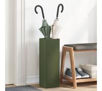 vidaXL Porte-parapluies Vert olive Métal Moyen Rangement