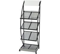 vidaXL Porte-revue 47 x 40 x 134 cm Noir et blanc A4
