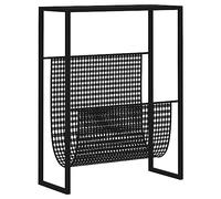 vidaXL Porte-Revue Unité de Rangement de Revue Armoire à Etagère Armoire à Livres Bureau Salon Salle de Séjour Noir 35x15x45 cm Acier